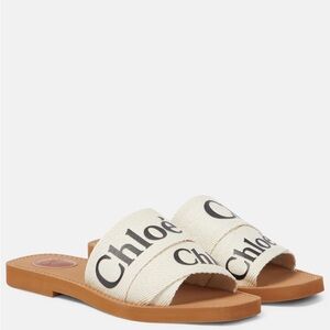 Chloe Woody Canvas Slides